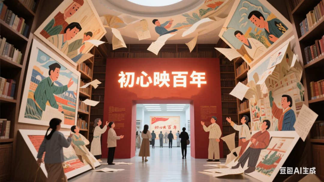 东营市图书馆“初心映百年”姜兰纸贴画作品艺术展览开展！