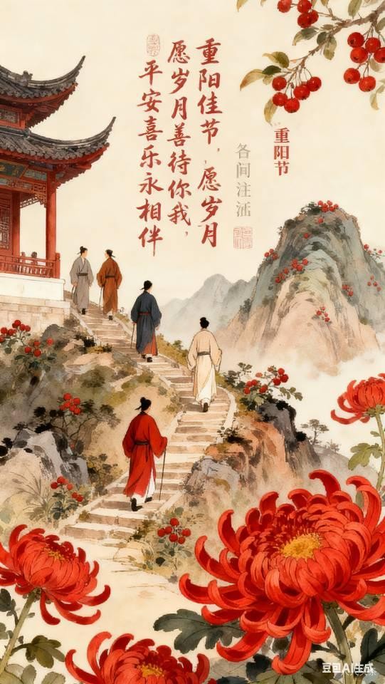 又是一年重阳至，遍地黄花分外香。拾一抹牵念，书一笺柔情，愿天下父母平安多喜乐，岁岁长安康。